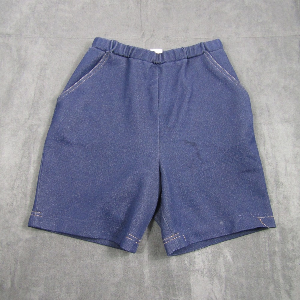 Graff Shorts Women Small Blue Vintage Elastic Waist High Rise Polyester 00472